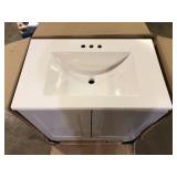 31 in. Single Sink Pearl Gray Bath Vanity with White Cultured Marble Top (Assembled)  Customer Returns See Pictures
