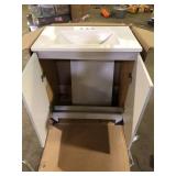 31 in. Single Sink Pearl Gray Bath Vanity with White Cultured Marble Top (Assembled)  Customer Returns See Pictures