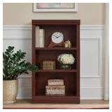 StyleWell 43 in. Dark Brown Wood 3-Shelf Classic Bookcase with Adjustable Shelves   Customer Returns See Pictures