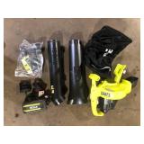 RYOBI 40V Vac Attack Cordless Leaf Vacuum/Mulcher and Lawn and Leaf Bag with 5.0 Ah Battery and Charger Customer Returns See Pictures