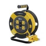 Link2Home 60 ft. 14/3 Extension Cord Storage Reel with 4 Grounded Outlets and Overload Circuit Breaker   Customer Returns See Pictures