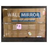 XRAMFY 24 in. W x 36 in. H Arched Black Aluminum Alloy Framed Wall Mirror Customer Returns See Pictures