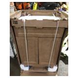 Glacier Bay Lyton 25 in. Single Sink Sand Bath Vanity with White Cultured Marble Top (Assembled) Customer Returns See Pictures