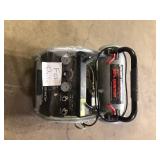 Husky 4.5 Gal. 175 PSI Portable Electric Oil-Free Quiet Twin Stack Jobsite Air Compressor w/Rubber Wheels and 2-Quick Couplers For Parts   Customer Returns See Pictures