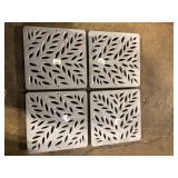 Lot of 12 in. Square Catch Basin Drain Grate, Decorative Botanical Design, Gray Plastic by NDS  Customer Returns See Pictures