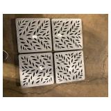 Lot of 12 in. Square Catch Basin Drain Grate, Decorative Botanical Design, Gray Plastic by NDS  Customer Returns See Pictures