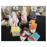 Variety of wood and ceramic Figurin...