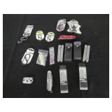 Carabiner hooks, pocket knives and ...