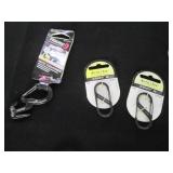 Carabiner hooks, pocket knives and ...