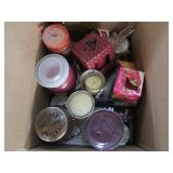 Colorful collection of candles in v...