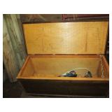 Large vintage hardwood storage trun...