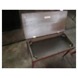 Vintage hardwood piano bench with s...