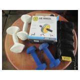 Personal weights, ab wheel and exer...