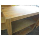 Pair of hardwood book shelves plus ...
