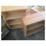 Pair of hardwood book shelves plus ...