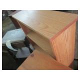 Pair of hardwood book shelves plus ...