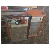 Mismatched wood framed wall mirror ...