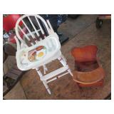 Vintage Wood potty chair plus a vin...