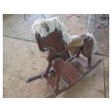 Wooden Rocking Horse with leather s...