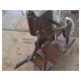 Wooden Rocking Horse with leather s...