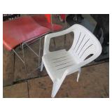 Vintage all-metal stacking chairs, ...