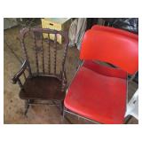 Vintage all-metal stacking chairs, ...