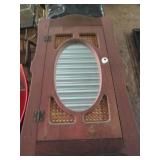 Vintage Wood framed wall cabinet wi...