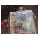 Pair of decorative glass pedestal s...