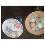 Pair of decorative glass pedestal s...