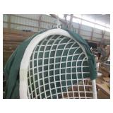 Vintage white wicker rattan bird ca...