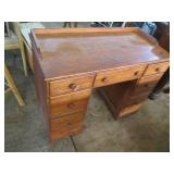 Vintage hardwood 7-drawer student d...