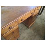 Vintage hardwood 7-drawer student d...