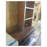 Vintage hardwood bookshelf with 6-d...