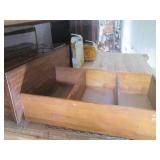 Vintage hardwood bookshelf with 6-d...