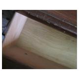 Vintage hardwood bookshelf with 6-d...