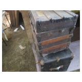 Vintage Wood storage trunk plus a l...