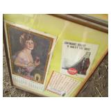Framed 1974 Coca-Cola Calendar and ...
