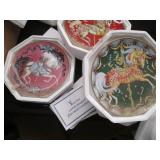 Six Unicorn themed collector plates...