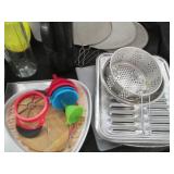 Variety of serving trays, broiler p...