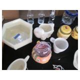 Table lamp bases, Norfolk canisters...