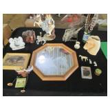 Horse themed shelf decor, etched mi...