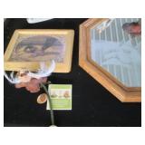 Horse themed shelf decor, etched mi...