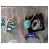 Huge variety of cut glass serving d...