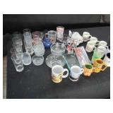 Glass drinkware, mugs, salt and pep...