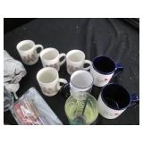 Glass drinkware, mugs, salt and pep...