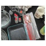 Glass drinkware, mugs, salt and pep...