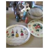 Vintage decorative wood and tin ser...