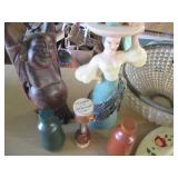 Vintage decorative wood and tin ser...