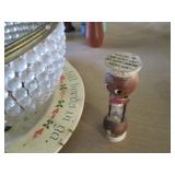 Vintage decorative wood and tin ser...