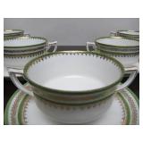 Set of 5 Antique Austrian Bouillon Cups w/Saucers - ca. 1895